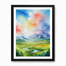 Watercolor Landscape Painting 9 Art Print