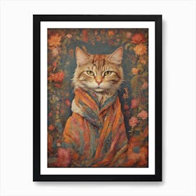 Cat In A Scarf Art Print