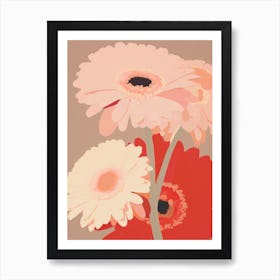 Gerbera Daisies Flower Big Bold Illustration 2 Art Print