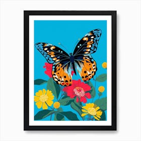 Pop Art Common Blue Butterfly 4 Art Print