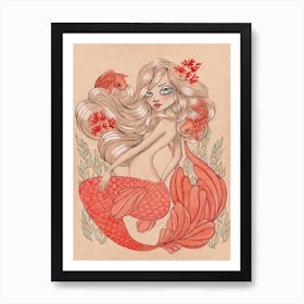 Swimming With Koi Art Print