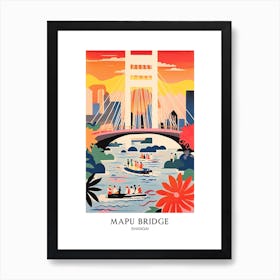 Nanpu Bridge Shangai Colourful 1 Travel Poster Art Print