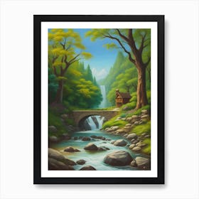 Waterfall In The Forest Art Print