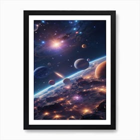 Space Planets Art Print