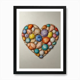 Heart Of Seashells Art Print