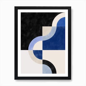 Blue Mid Century Print Poster