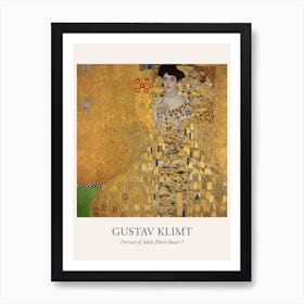 Portrait Of Adele Bloch Bauer I, Gustav Klimt Poster Art Print