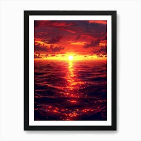 Sunset Over The Ocean 81 Art Print