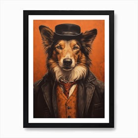 Gangster Dog Collie Art Print