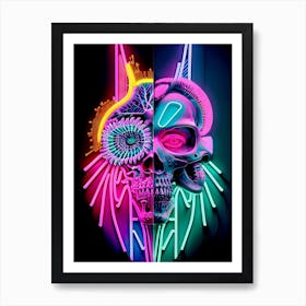 Neon Skull 11 Art Print