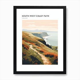 South West Coast Path England 4 Hiking Trail Landscape Poster Art Print