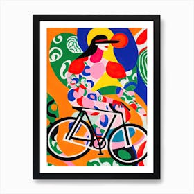 Cycling In The Style Of Matisse 4 Art Print