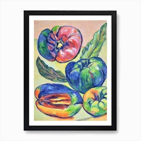 Papaya Vintage Sketch Fruit Art Print