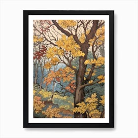 Alder 1 Vintage Autumn Tree Print  Art Print