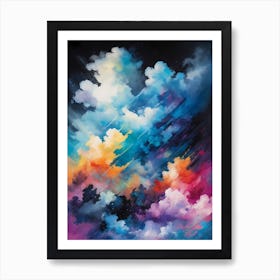 Abstract Glitch Clouds Sky (21) Art Print