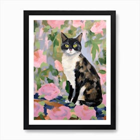 A Japanese Bobtail Cat Painting, Impressionist Painting 1 Art Print