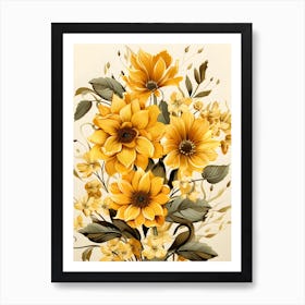 Midnight Bloom Mysterious Florals Under Moonlight Art Print