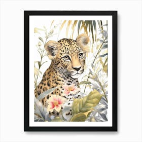 Storybook Animal Watercolour Leopard 1 Art Print