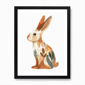 Blanc De Hotot Rabbit Kids Illustration 4 Art Print