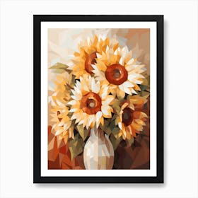Sunflower Flower And Peaches Still Life Painting 2 Dreamy Art Print