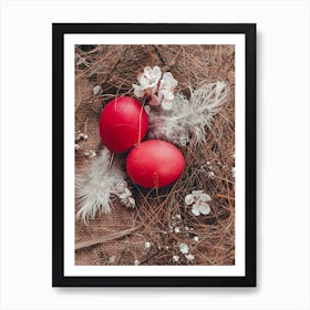 Easter Eggs On The Grass Art Print