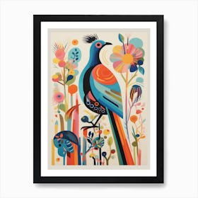 Colourful Scandi Bird Pheasant 2 Art Print