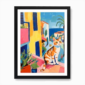 Painting Of A Cat In Marbella Spain 2 Póster