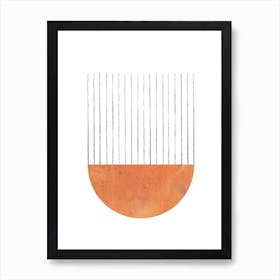 Orange boho shape, terracotta abstract  Art Print