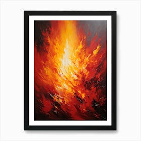 Abstract Art Of Rampant Flames Intensely Fueled By Burning Passion Roaring Upwards With Intense Cri (1) Art Print