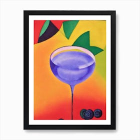 Blueberry Daiquiri Paul Klee Inspired Abstract 2 Cocktail Poster Art Print