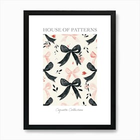 Pink And Black Bows 3 Pattern Poster Art Print