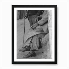 A Man, Hands Resting On His Cane, Waco, Texas By Russell Lee Art Print