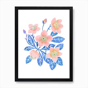 Winter Rose Pink Art Print