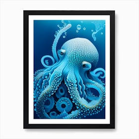 Blueoctopus Art Print