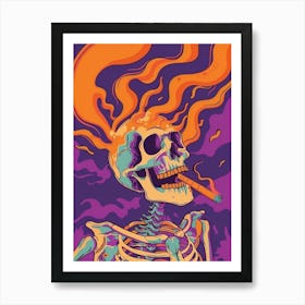 Psychedelic Skeleton Art Print