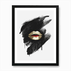 Gold Lips Canvas Print Art Print