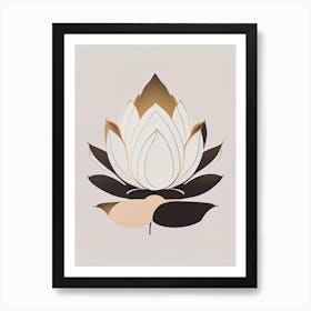 Giant Lotus Retro Minimal 5 Art Print