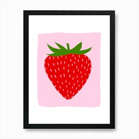 Strawberry Red and Pink Art Print