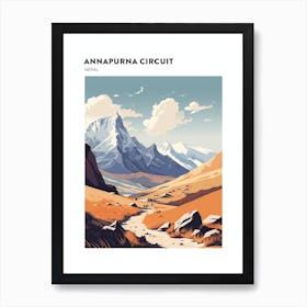 Annapurna Circuit Nepal 2 Hiking Trail Landscape Poster Art Print