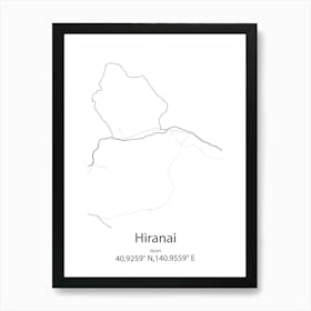 Hiranai,Japan Minimalist Map Art Print