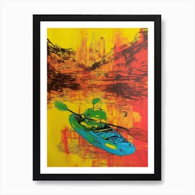 Kayaking Pop Art 2 Art Print