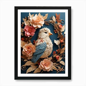 Bird In A Wreath 22 Art Print