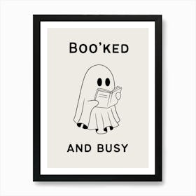 Boo’ked And Busy | Cute Ghost Reading 3 Art Print