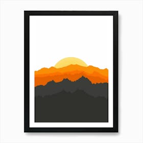 Sunset Over Mountains 2 Art Print