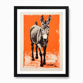 Donkey, Woodblock Animal Drawing 3 Art Print