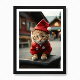 Santa Cat 1 Art Print