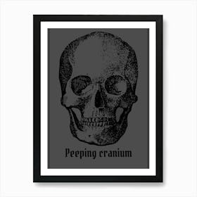 Gothic Peeping Cranium Art Print