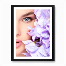 Beautiful Woman With Flowers Art Print