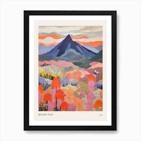 Mount Fuji Japan 1 Colourful Mountain Illustration Poster Art Print