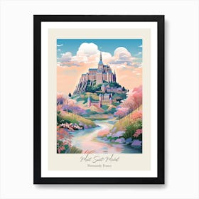 Mont Saint Michel   Normandy, France   Cute Botanical Illustration Travel 1 Poster Art Print
